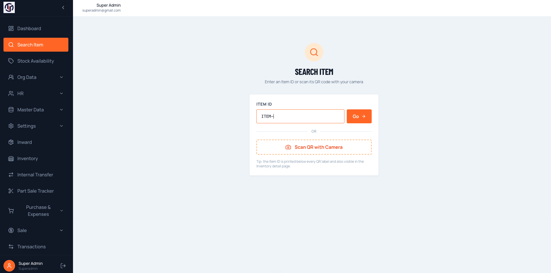 TejasInfo - Inventory Management Solution web screens, screenshot 3 of 7