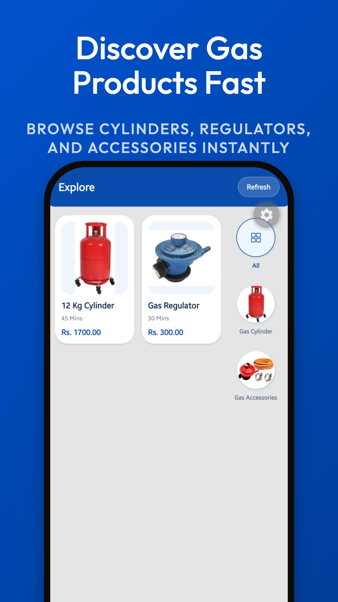 Gasman4U - Small ECommerce Solution app screens, screenshot 1 of 6