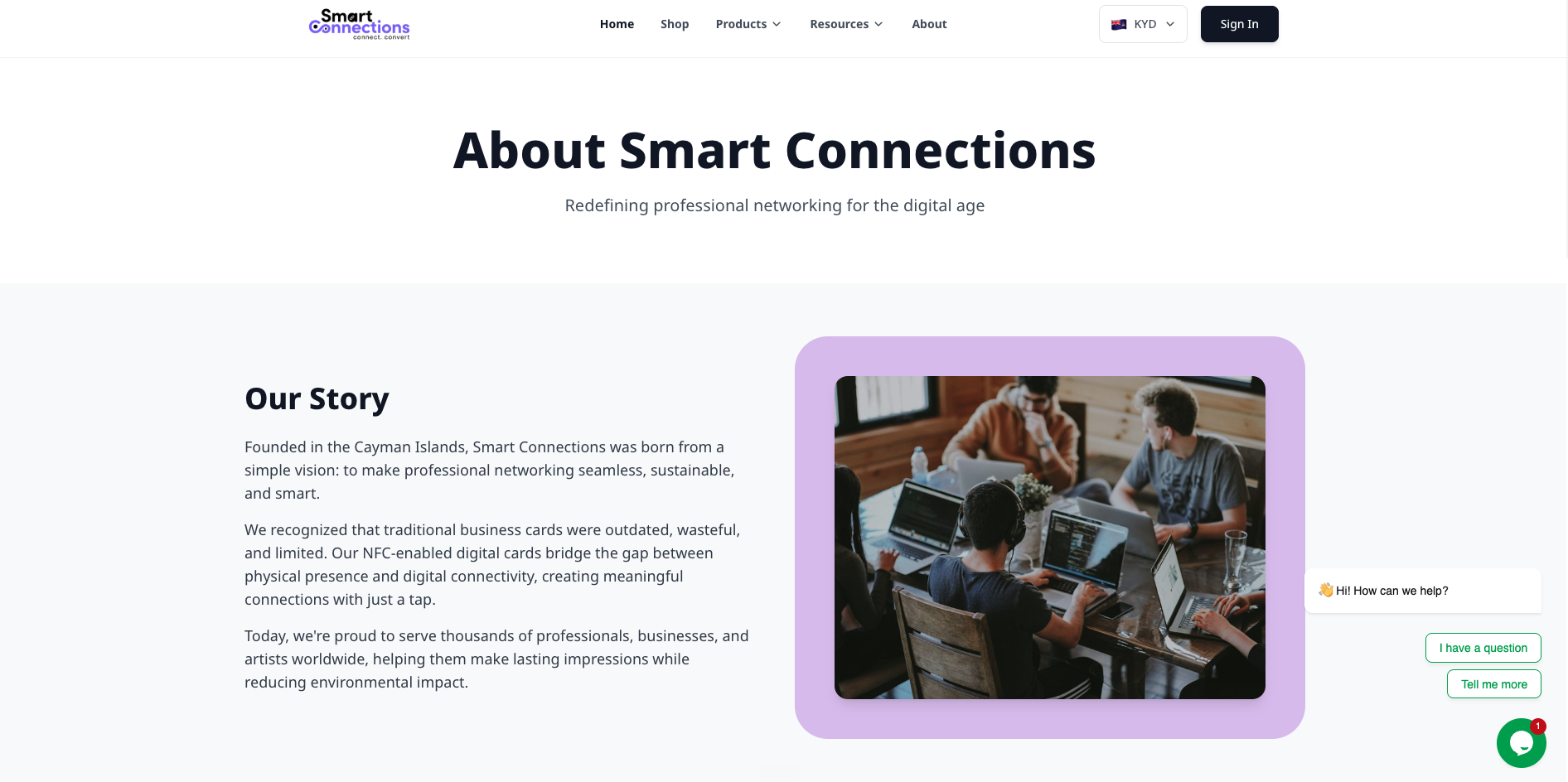 Smart Connections web screens, screenshot 4 of 4