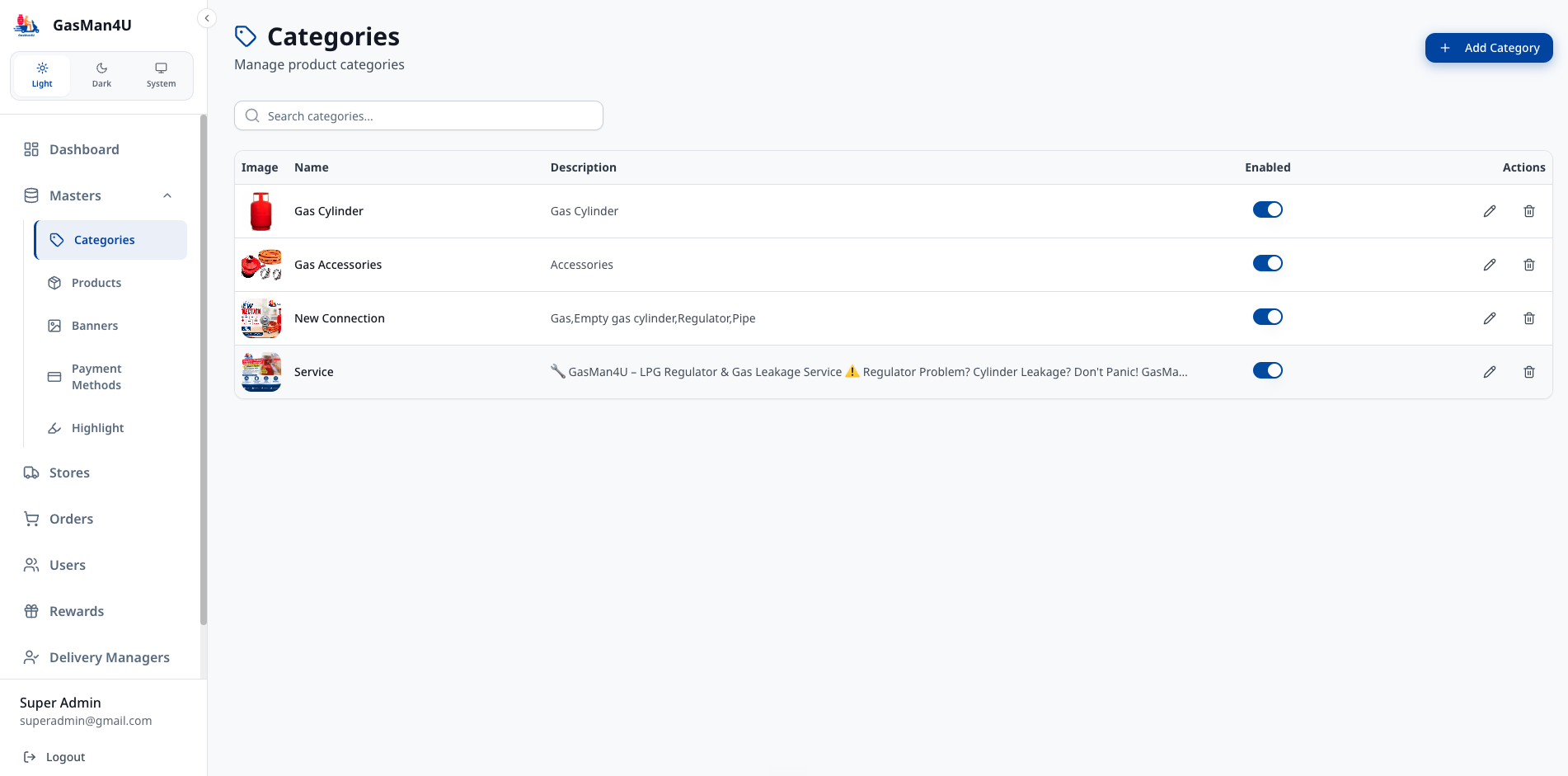 Gasman4U - Small ECommerce Solution web screens, screenshot 3 of 4